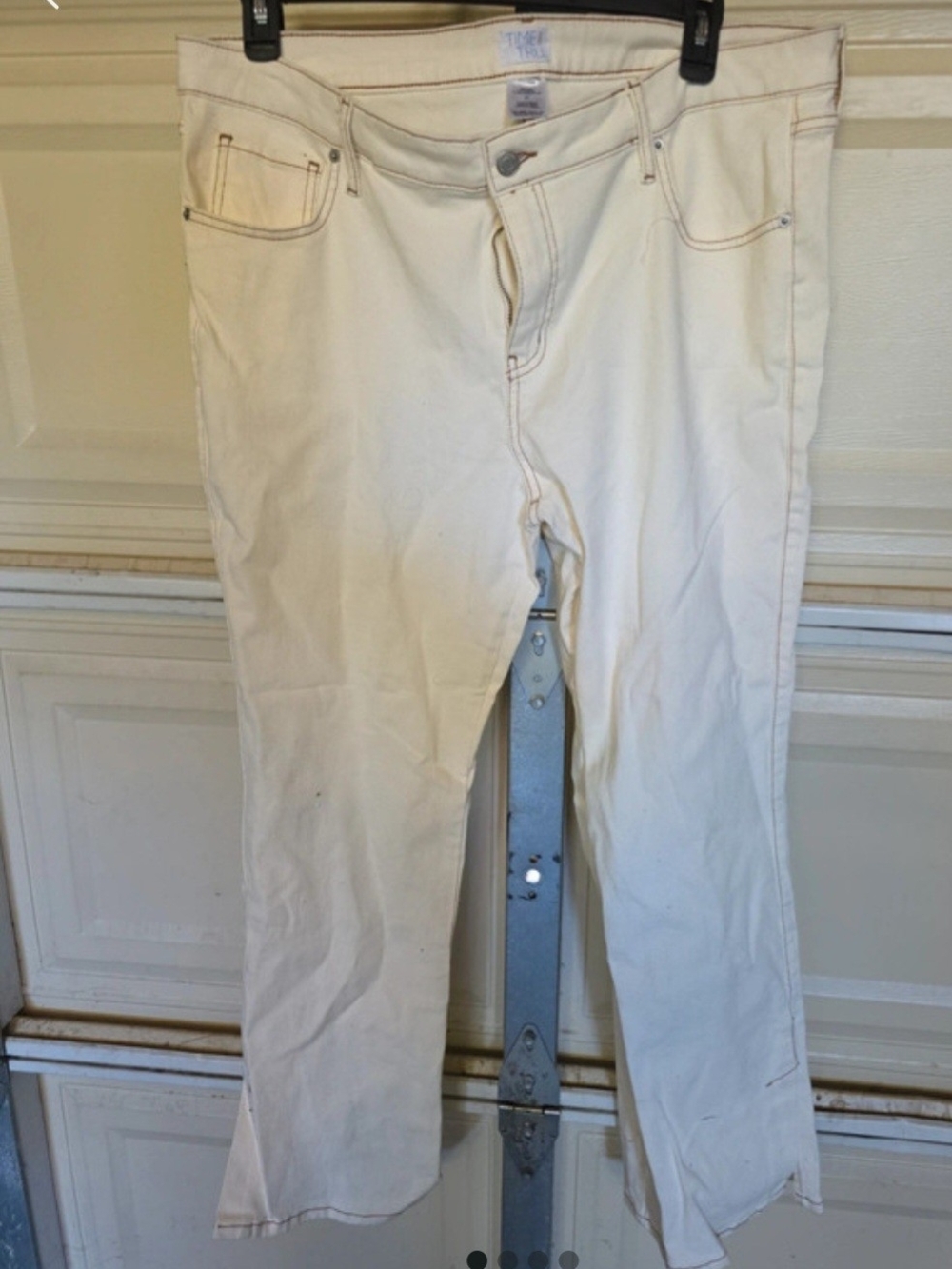 Women’s Cream Boot Cut Jeans - Time And Tru